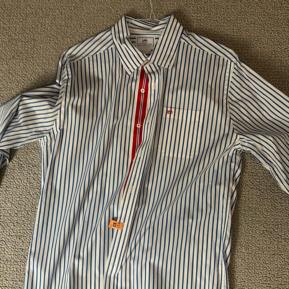 Southern Tide button down blue stripe in large